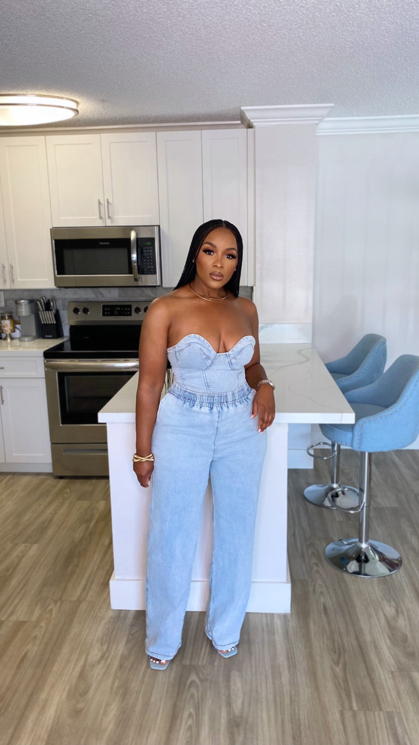 Kara Denim Pants Set