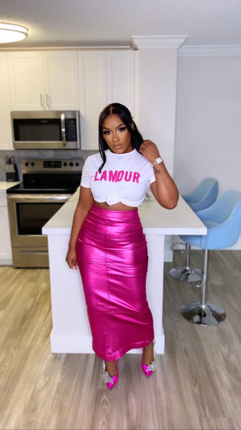 Kasha Midi Skirt (Pink)