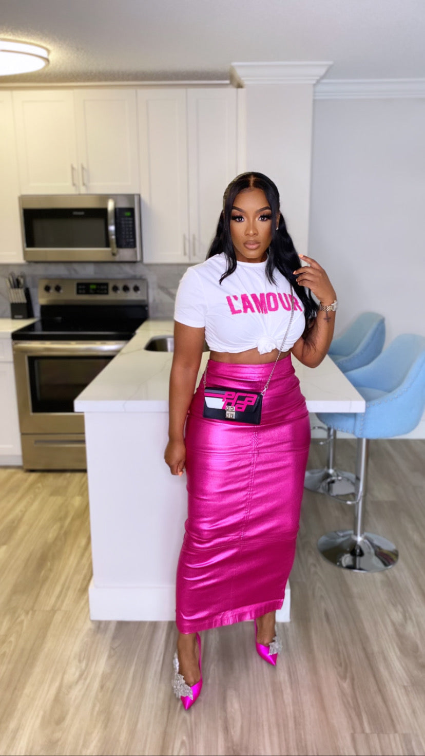 Kasha Midi Skirt (Pink)