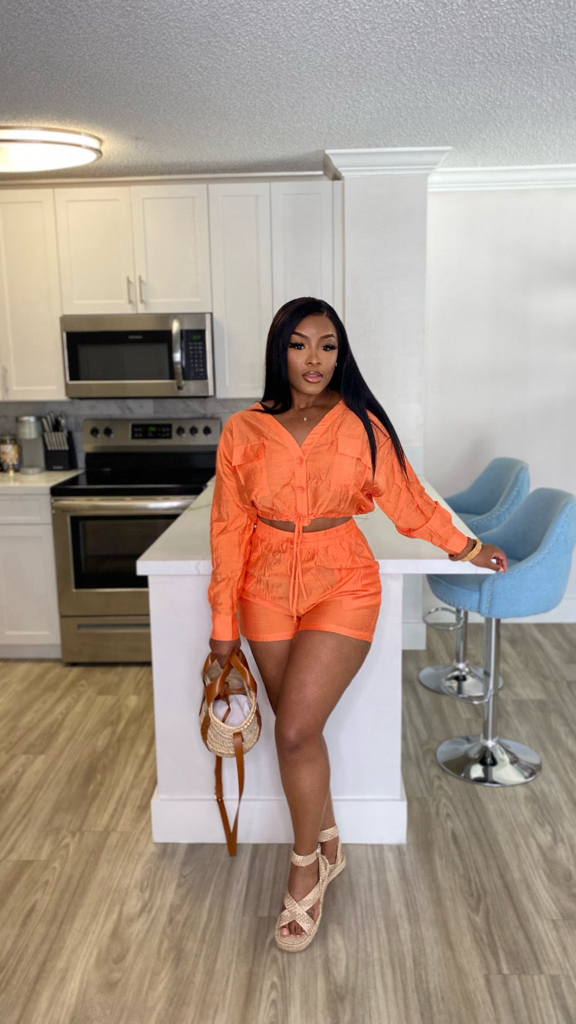 Sunni Shorts Set (Orange)