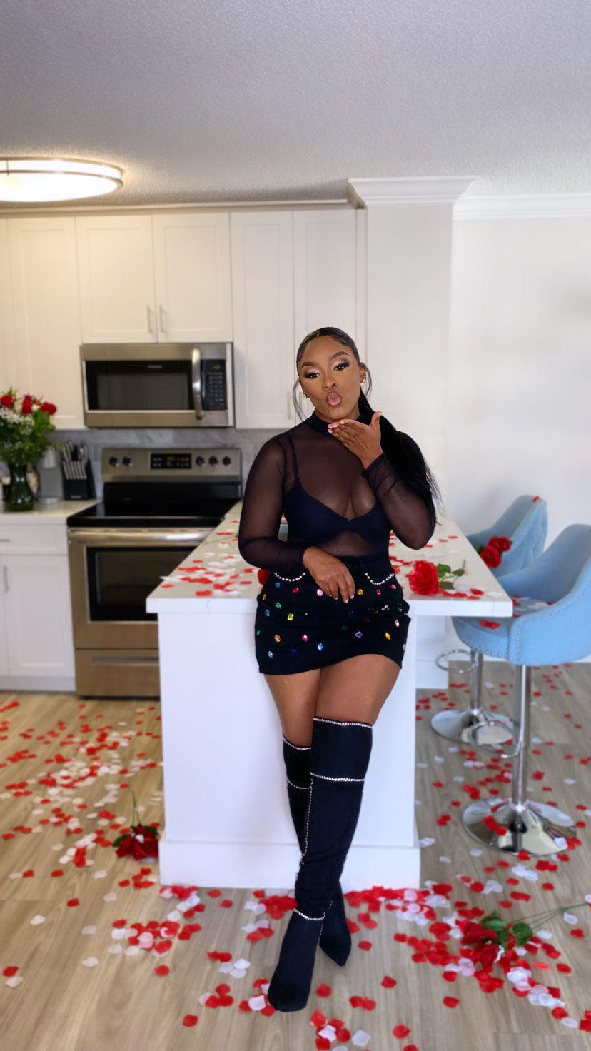 Heart Crusher Mini Skirt (Black)
