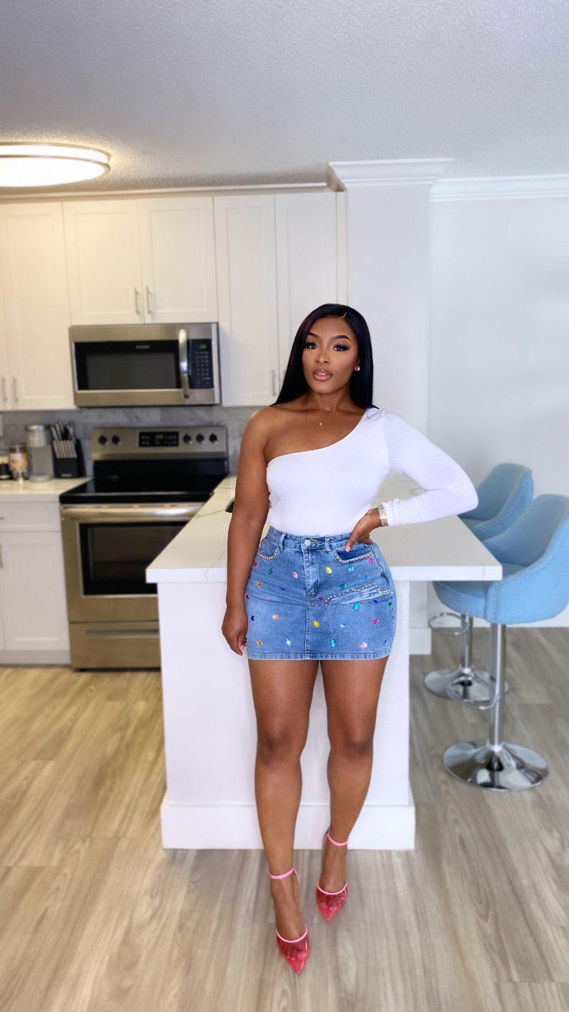 Heart Crusher Mini Skirt (Blue)