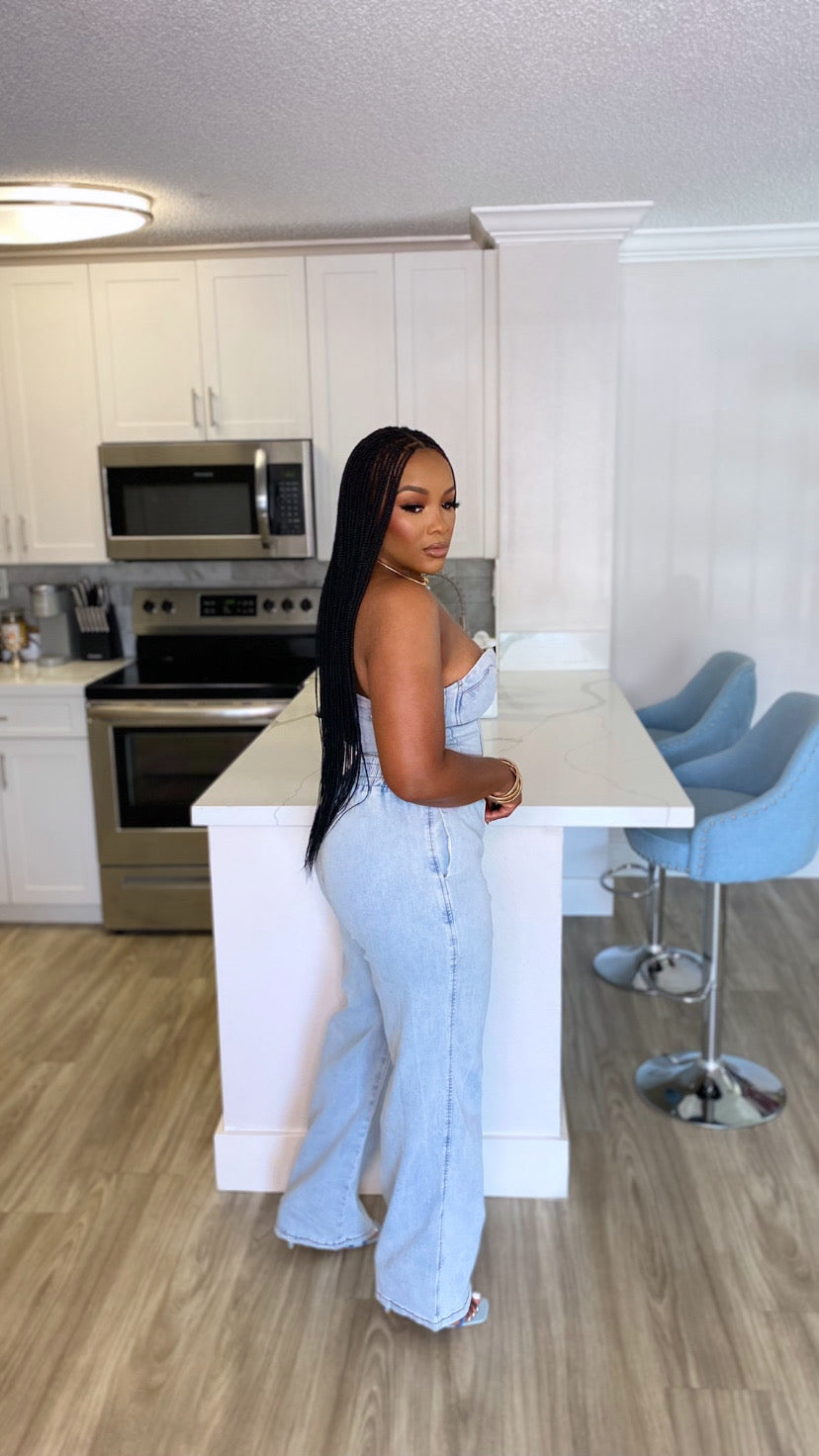 Kara Denim Pants Set