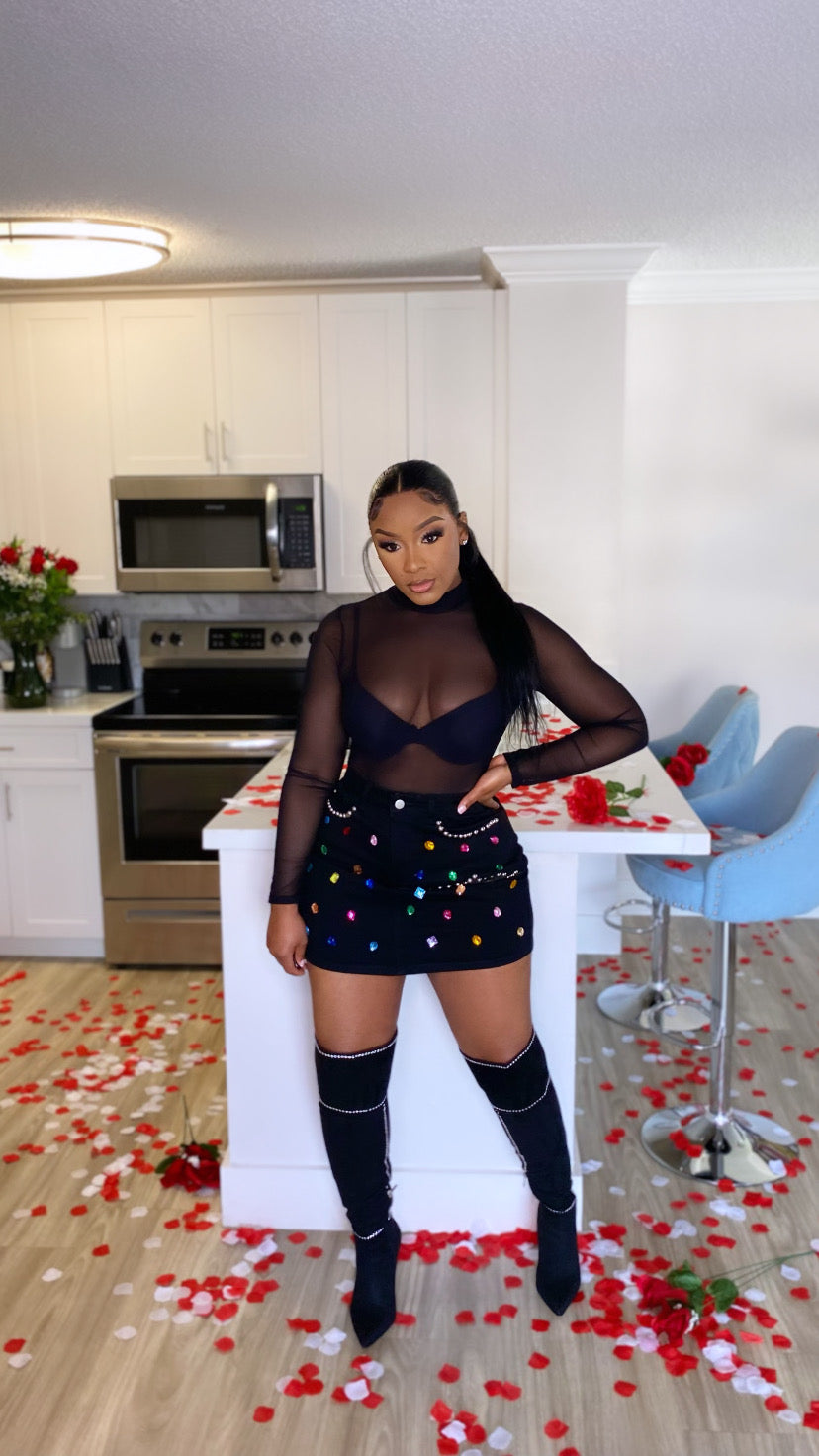 Heart Crusher Mini Skirt (Black)