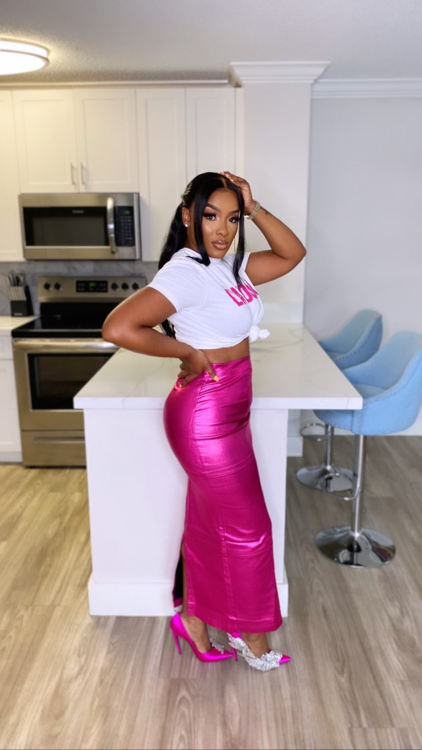 Kasha Midi Skirt (Pink)