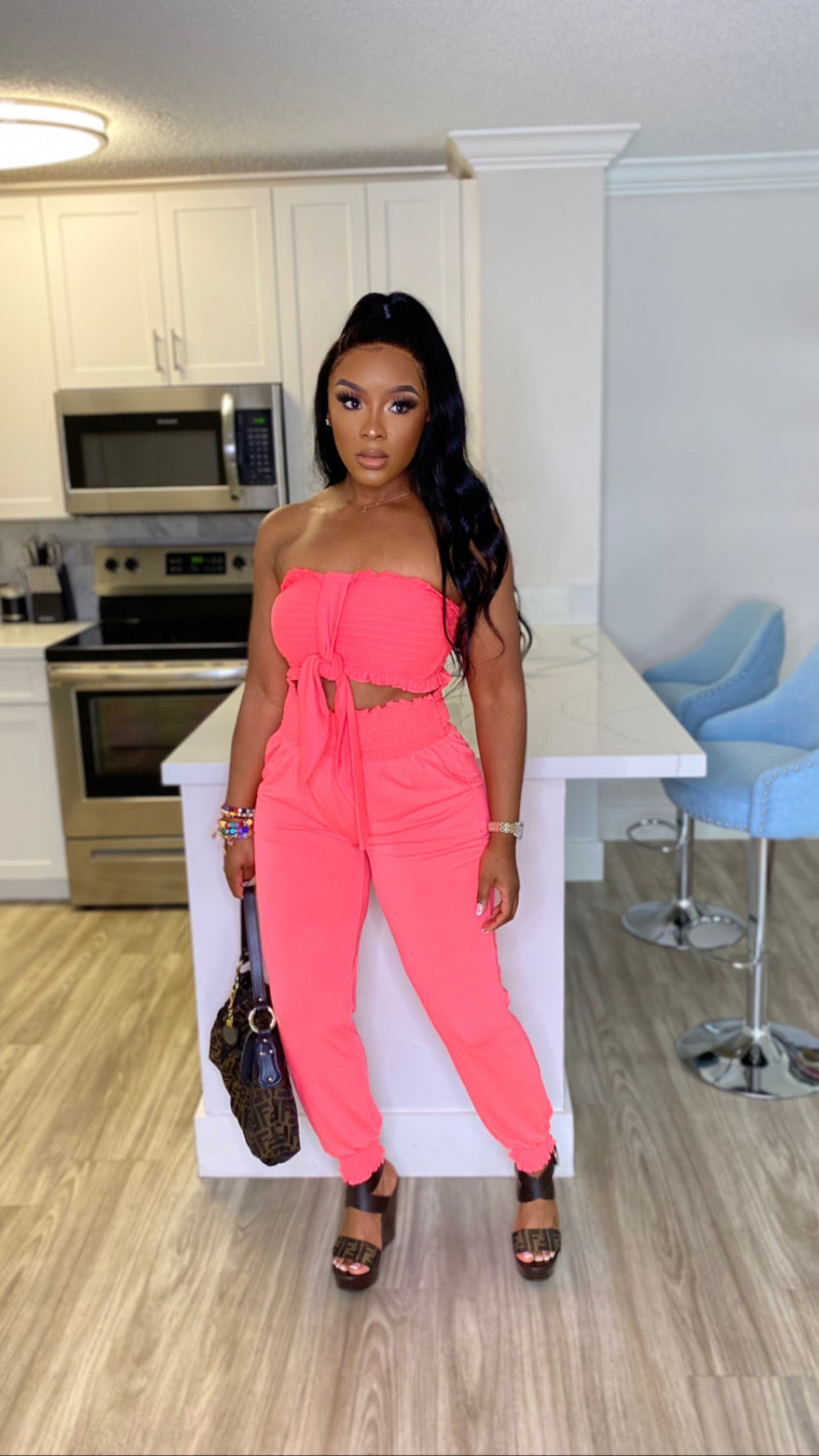 Nina Jogger Set (Coral)