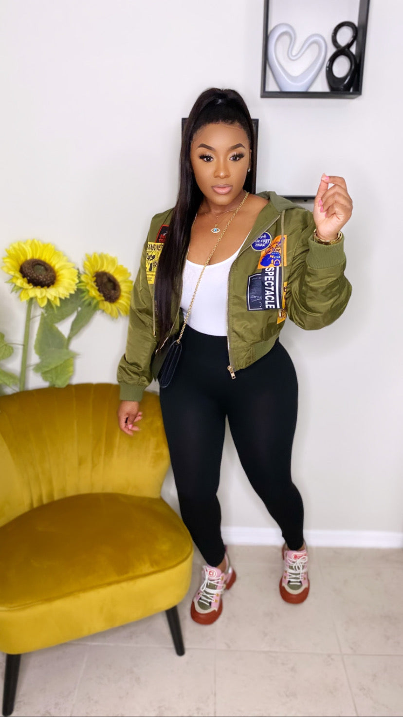 Patchwork Bomber Jacket
