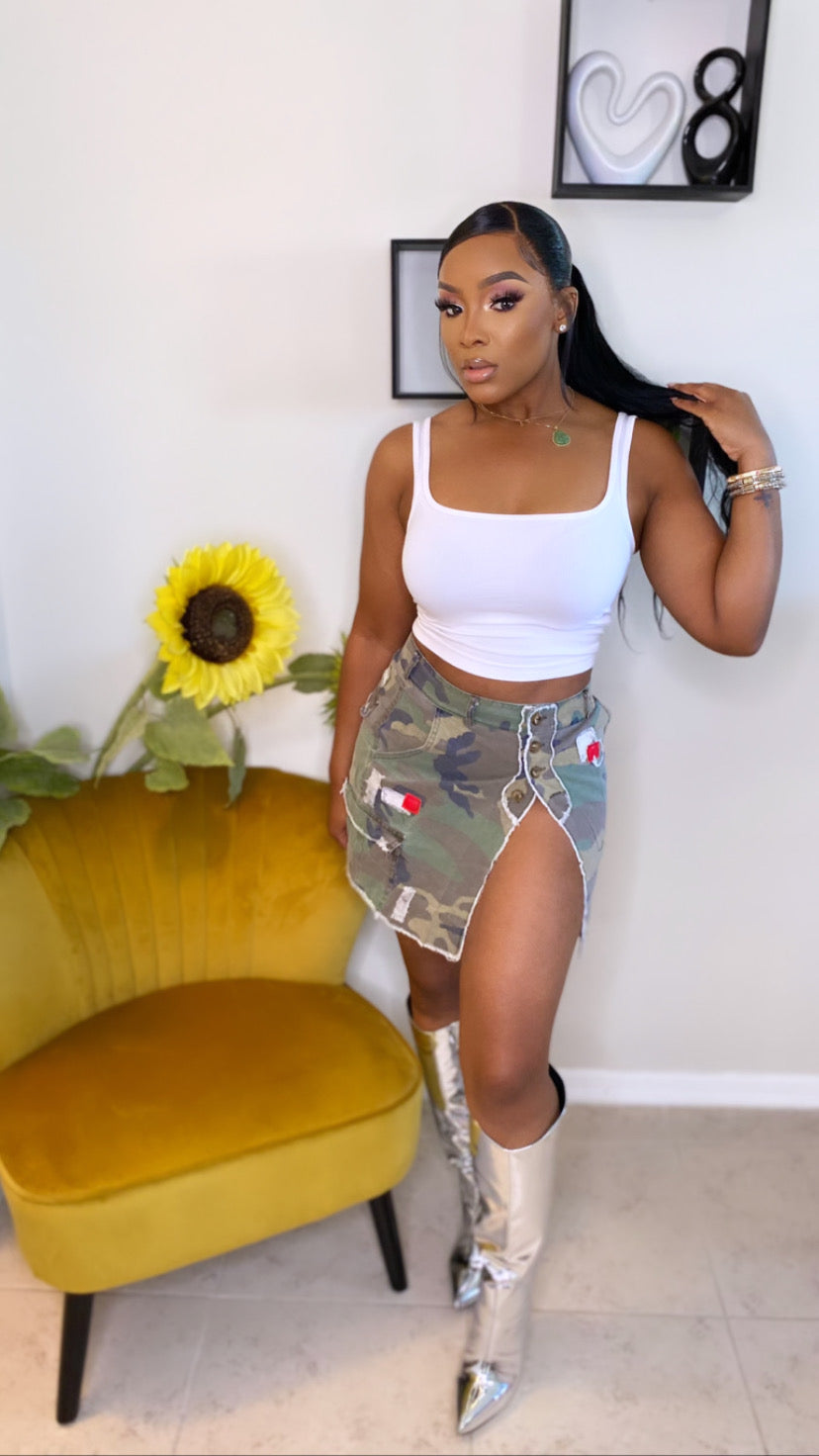 Draya Camo Skirt