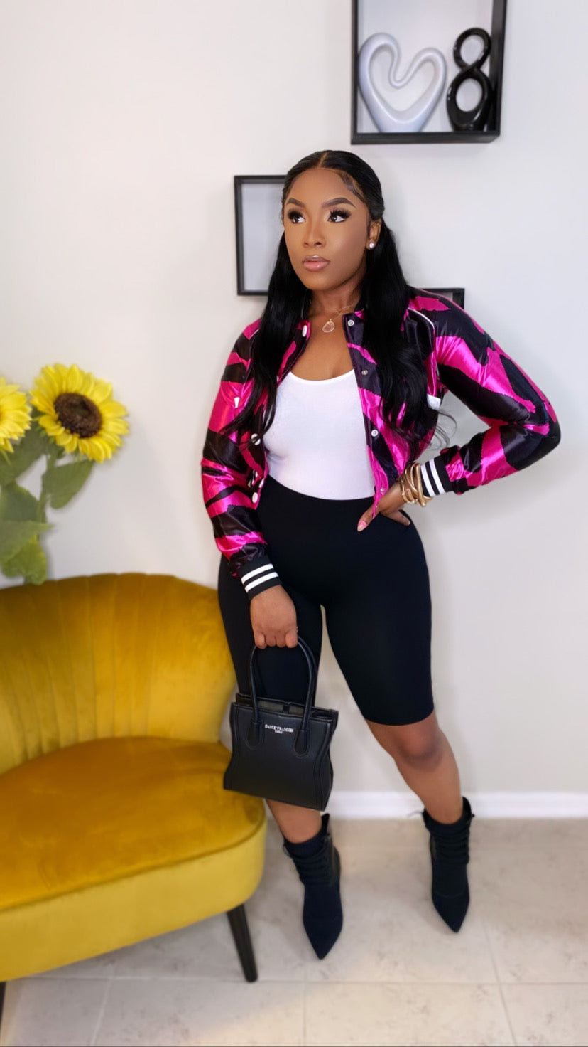 Bria Crop Jacket (Pink)