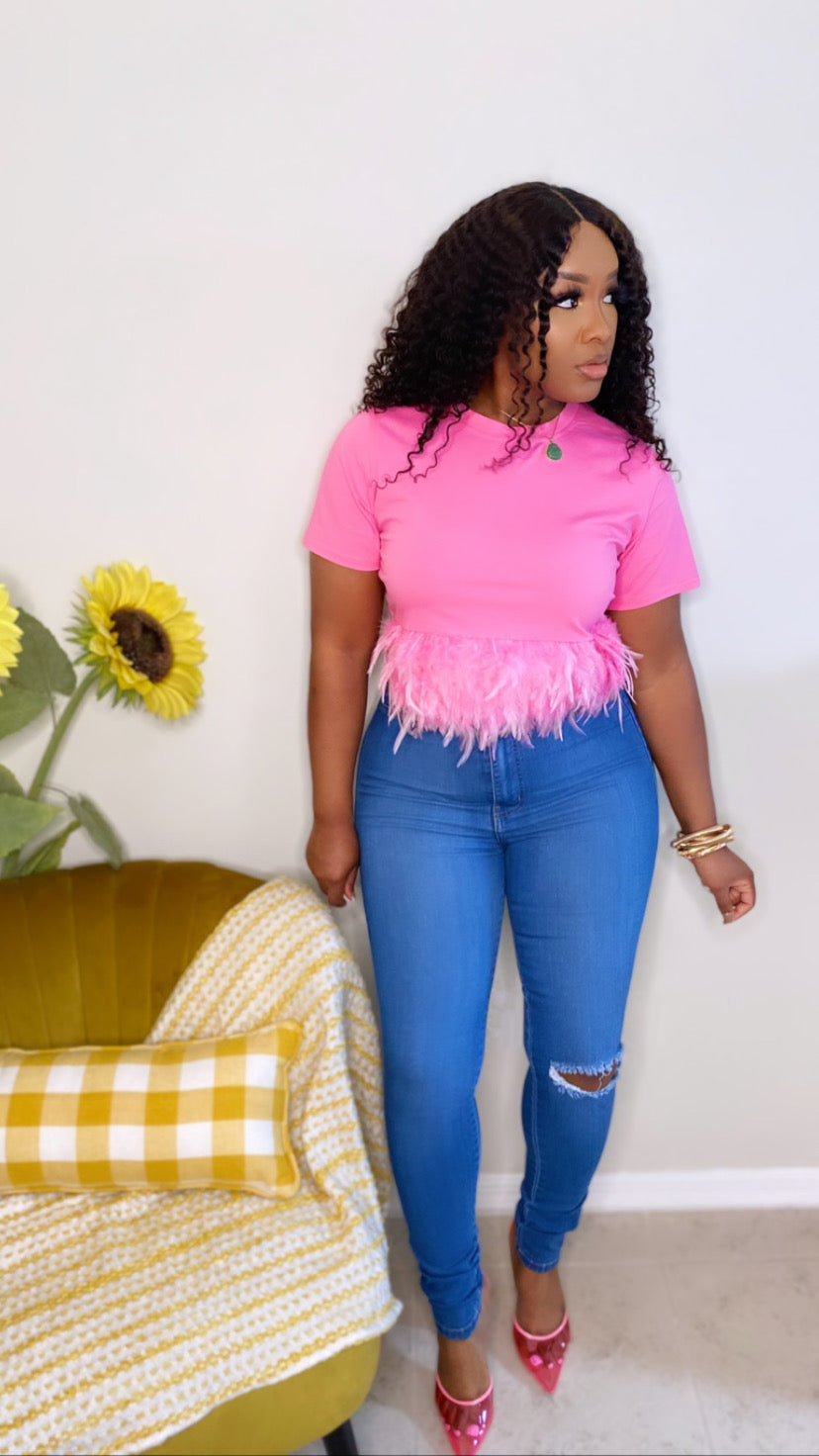 Flamingo Crop Top (Pink)